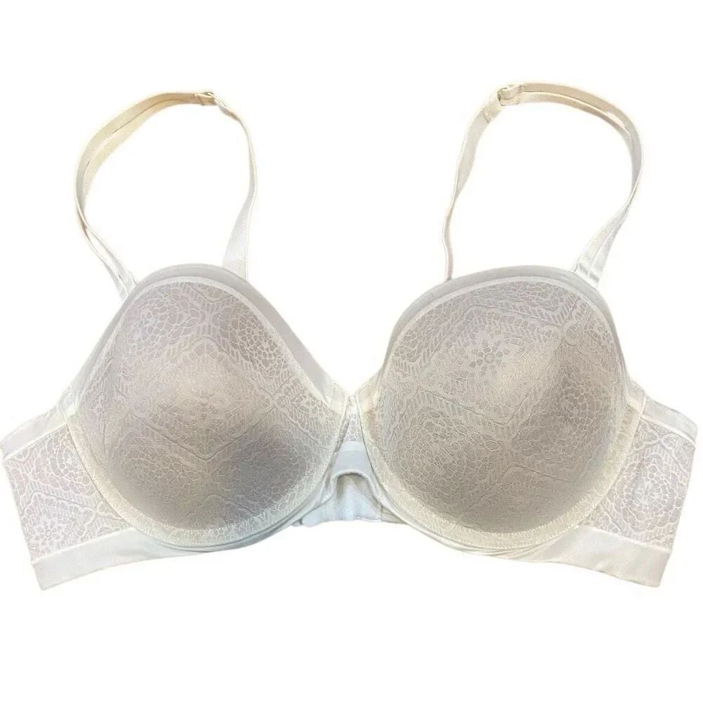 Ambrielle size 42C Demi cup cream floral pattern